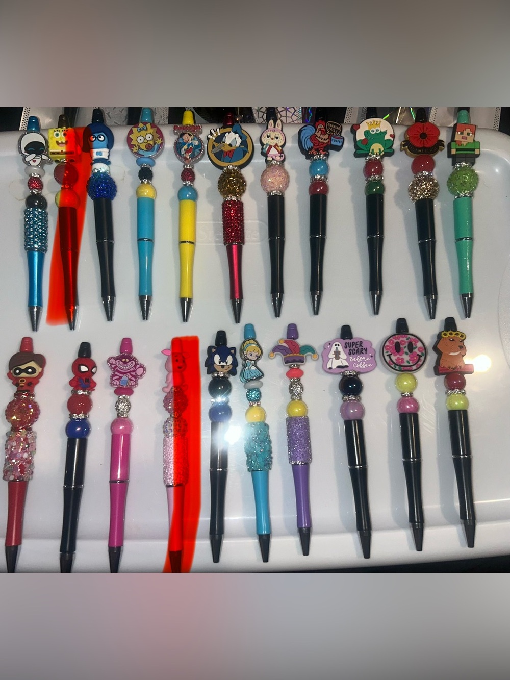 Handmade beaded pen bundle set of 19